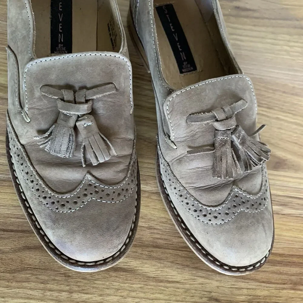 STEVEN by Steve Madden “Miranda” Brown Tassel Loafer Size 6.5M